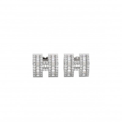 HERMÈS FULL DIAMOND H EARRINGS 